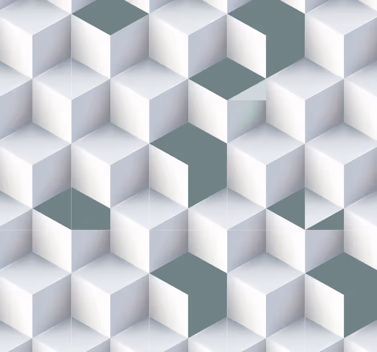 Iluzija geometrijske kocke geometrijski zidni papir - TenStickers