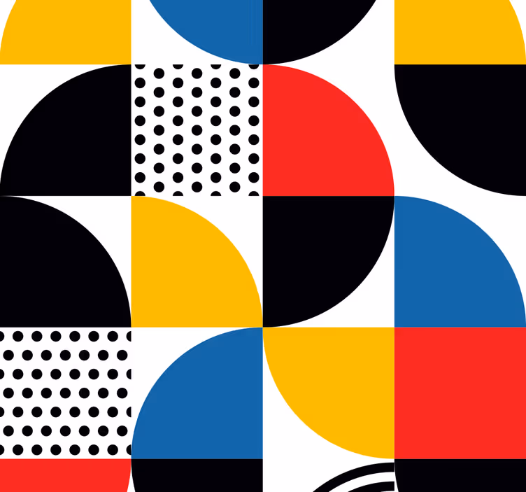 Fuzija geometrijskih krogov geometrijski zidni papir - TenStickers