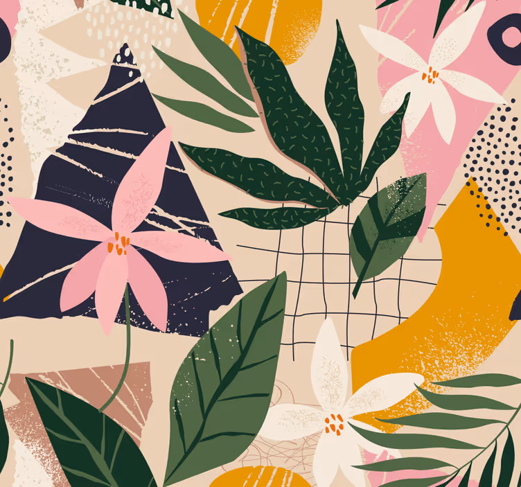 Vzorec tropske flore tapeta narave - TenStickers