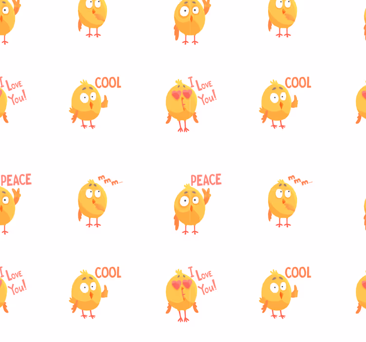 Piščančji risani vzorec živali ozadje - TenStickers