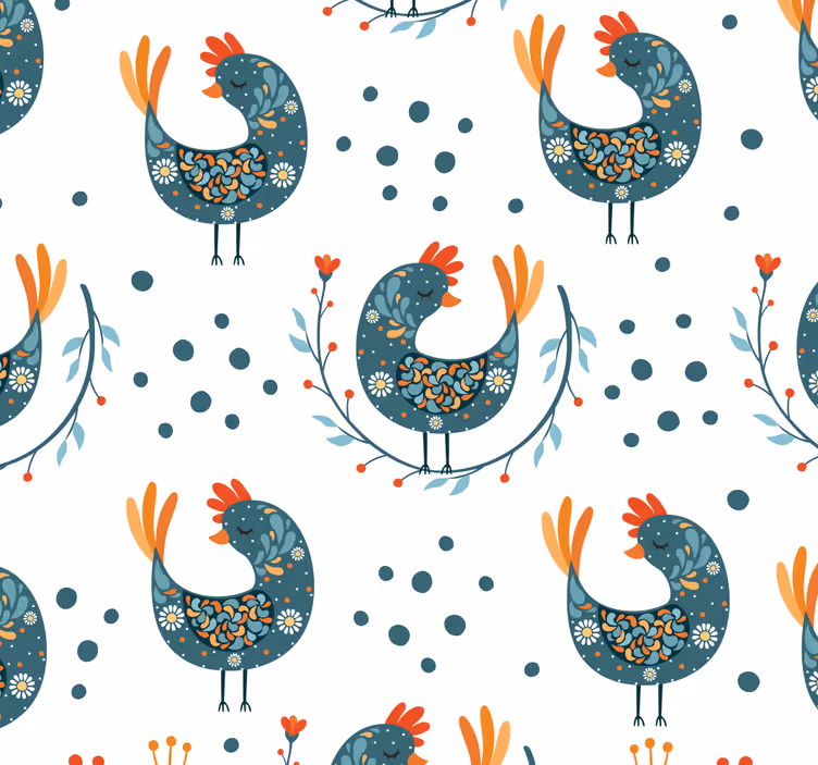 Ljudski motiv petelina tapeta z živalmi - TenStickers