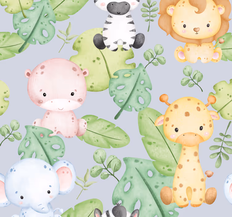 Baby design živali ozadje - TenStickers