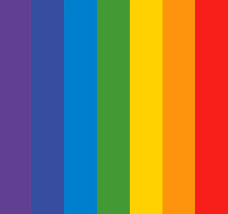 VeseljeVeselje - Rdeča, Oranžna, Rumena, Zelena, Modra, Indigo, V - TenStickers