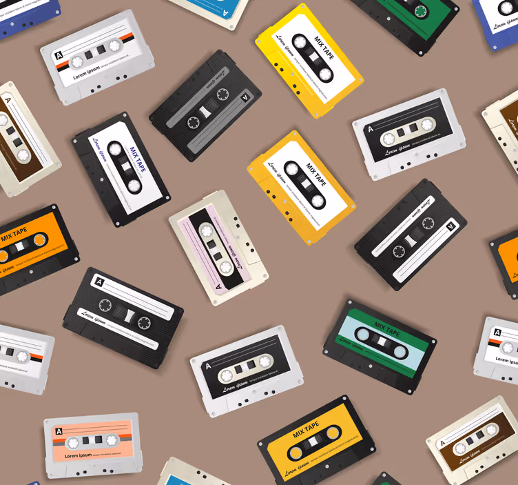 Retro trakovi klasične tapeta - TenStickers