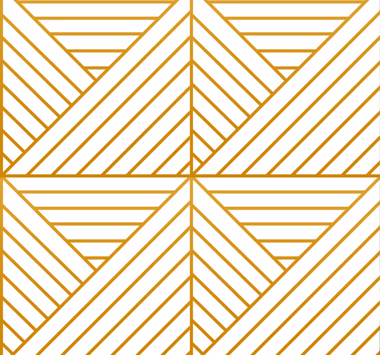 Zlati geometrijski črtami Dnevna soba tapeta - TenStickers