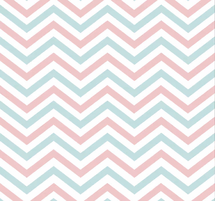 Zigzag pastelnih barv Dnevna soba tapeta - TenStickers
