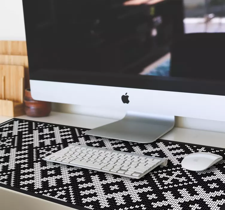 Geometric knit pattern podloga za miško z pošastmi - TenStickers