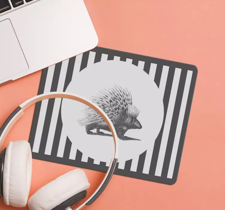 črno-bela ježkova podloga za miško - TenStickers