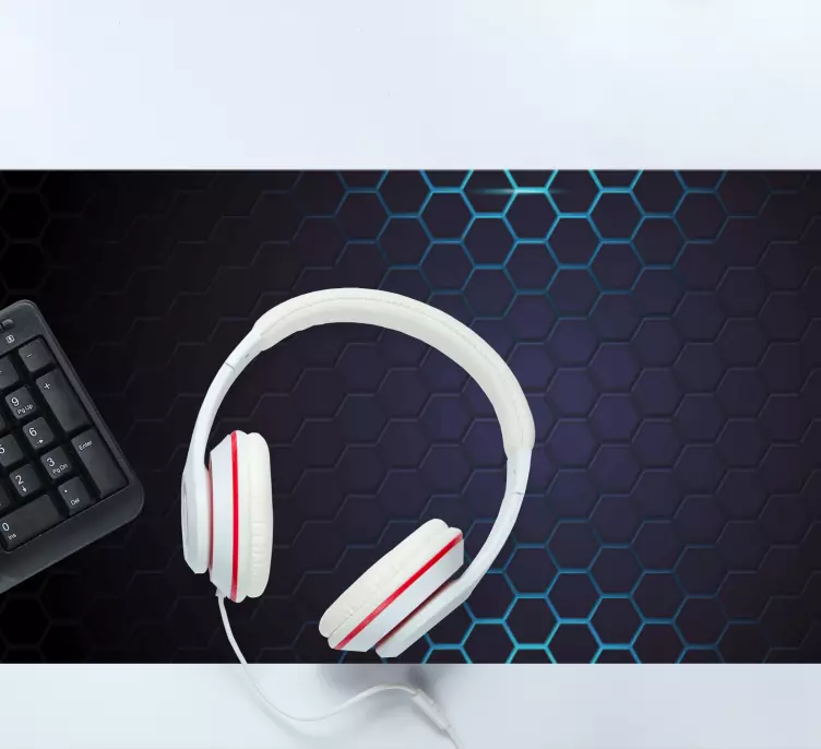 črno-modra šesterokotna igralna podloga za miško - TenStickers