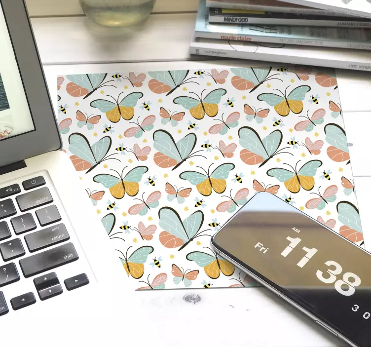 Metulji in čebele metulj podloga za miško - TenStickers