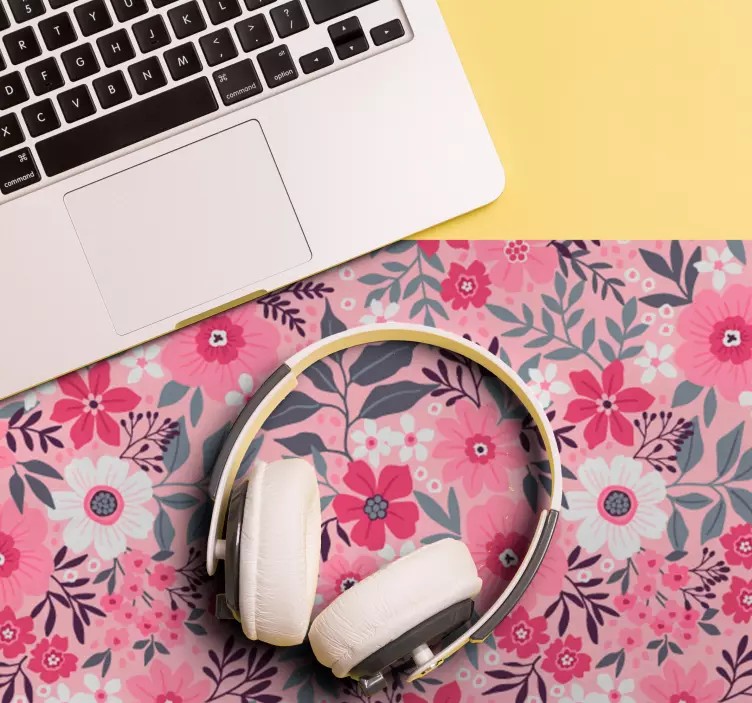 Cvetlično roza motiv podloga za miško z pošastmi - TenStickers