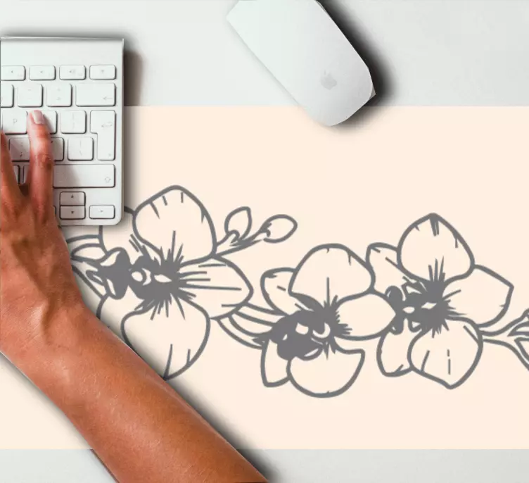 Orhideje narava line art več miške - TenStickers