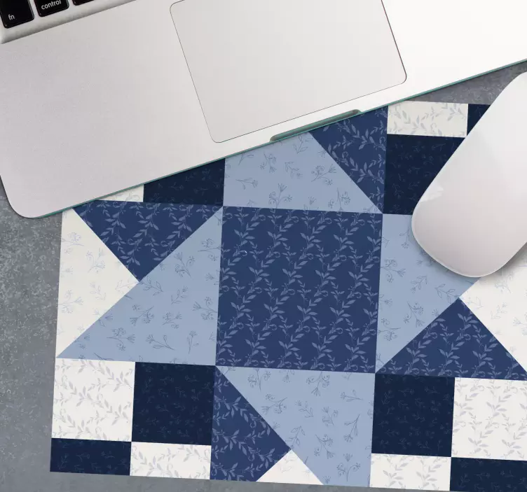 Patchwork blue star design vzorci podstavki za miško - TenStickers