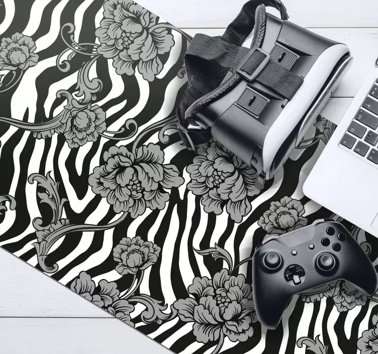 Podloga za miško s cvetličnim zebrastim tiskom - TenStickers