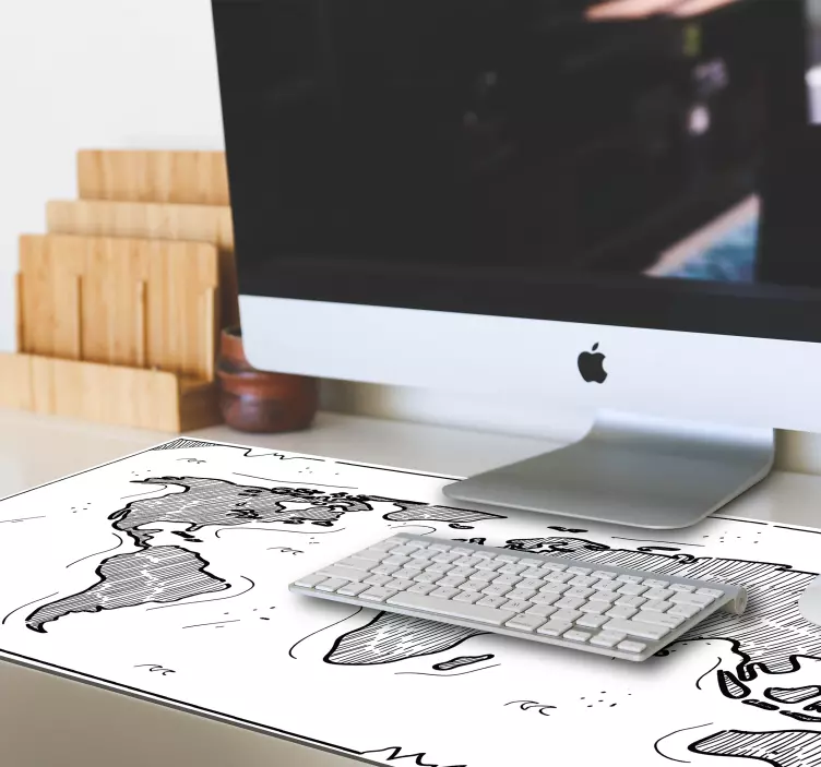 Relief svet zemljevid svet karta zemljevid miška - TenStickers