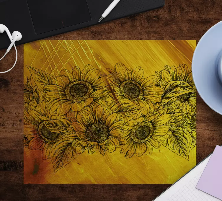 Vintage sončnice originalna podloga za miško - TenStickers