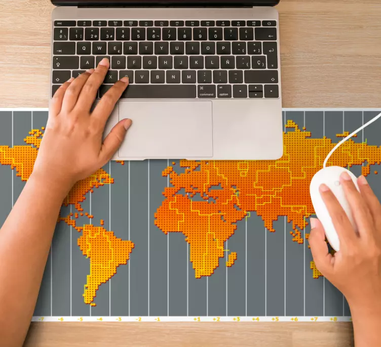 časovni pas zemljevid sveta podloga za miško zemljevid sveta - TenStickers