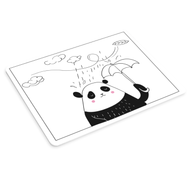 Playful panda holding umbrella originalna podloga za miško - TenStickers