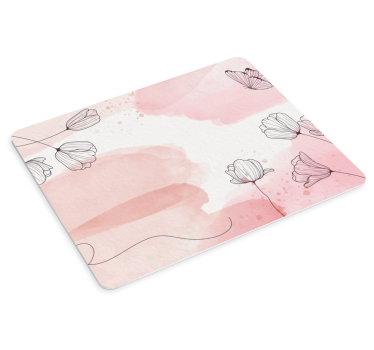 Rože na pastelno roza podlagi originalna podloga za miško - TenStickers