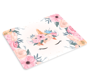 Floral unicorn face anime podloga za miško - TenStickers