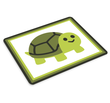 Cheerful turtle character anime podloga za miško - TenStickers
