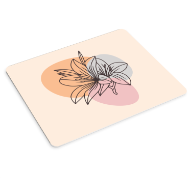Stylish floral line art originalna podloga za miško - TenStickers