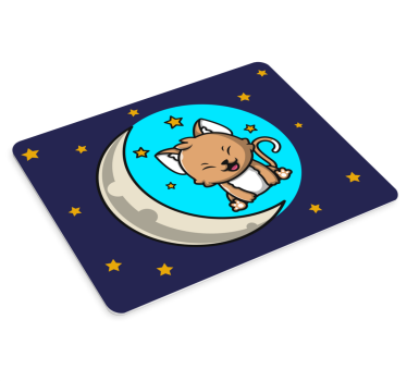 Cute cat moon anime podloga za miško - TenStickers