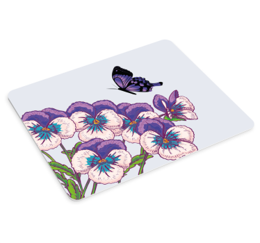 Purple floral butterfly originalna podloga za miško - TenStickers