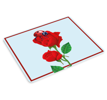 Ladybug on roses originalna podloga za miško - TenStickers