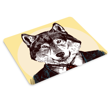 Dapper wolf portrait originalna podloga za miško - TenStickers