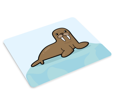 Risanka mrož z modrim tapeta originalna podloga za miško - TenStickers