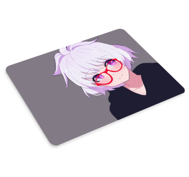 Lepo dekle z belimi lasmi anime podloga za miško - TenStickers