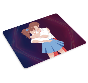 Rdeči in modri objemi liki anime podloga za miško - TenStickers