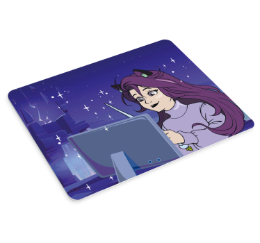 Deklica z tablico in anime podloga za miško - TenStickers