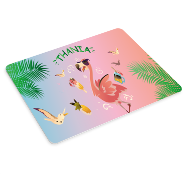 Risani flamingo z imenom podloga za miške po meri - TenStickers