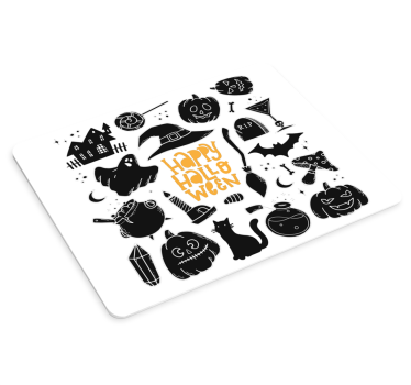 Vesela noč čarovnic črni logotipi izvirna podloga za miško - TenStickers