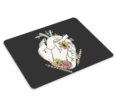 Anatomical heart floral originalna podloga za miško - TenStickers