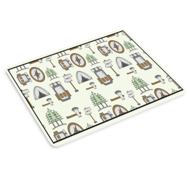 Camping gear pattern originalna podloga za miško - TenStickers