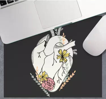 Anatomical heart floral originalna podloga za miško - TenStickers