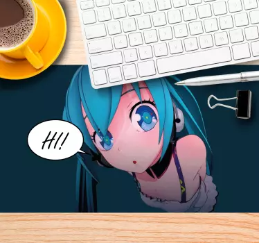 Anime character greeting anime podloga za miško - TenStickers