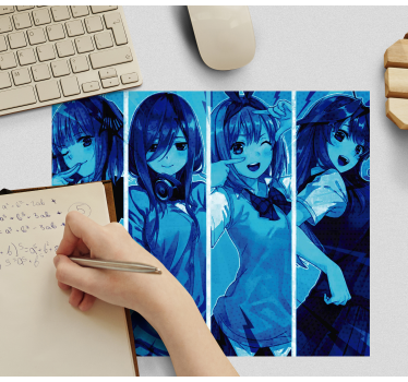 Anime dekleta modra igralna vinilna podloga za miško - TenStickers