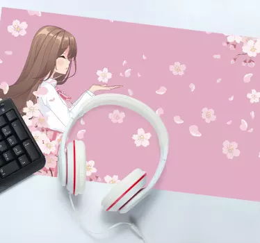Charming floral character anime podloga za miško - TenStickers