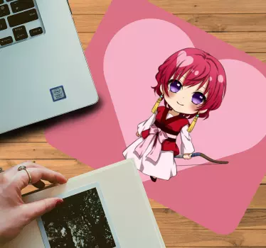 Chibi character with heart anime podloga za miško - TenStickers