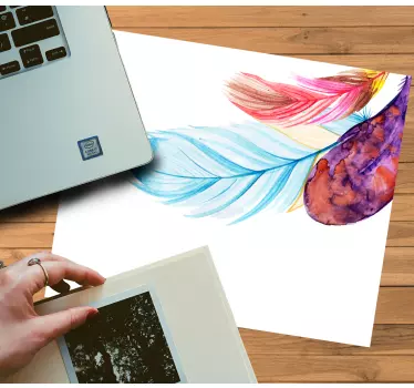 Colorful feather art originalna podloga za miško - TenStickers