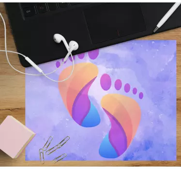 Colorful footprint art originalna podloga za miško - TenStickers