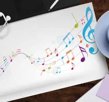 Colorful musical notes originalna podloga za miško - TenStickers