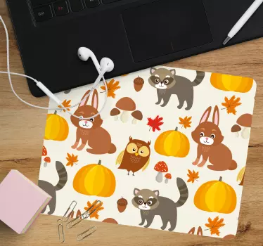 Cute autumn animals originalna podloga za miško - TenStickers