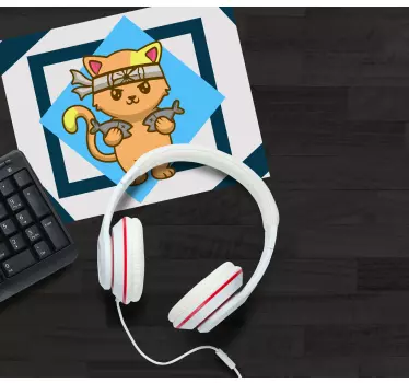 Cute cat warrior anime podloga za miško - TenStickers