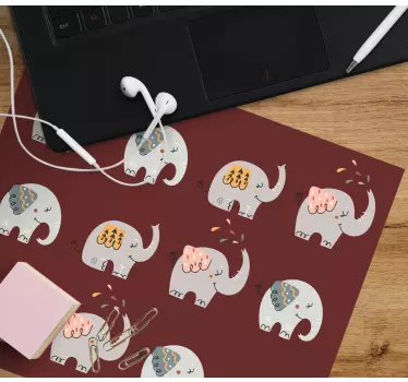 Cute elephant pattern originalna podloga za miško - TenStickers
