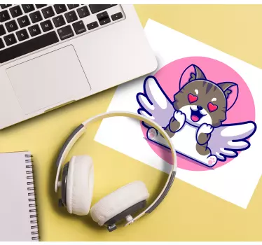 Cute flying cat anime podloga za miško - TenStickers